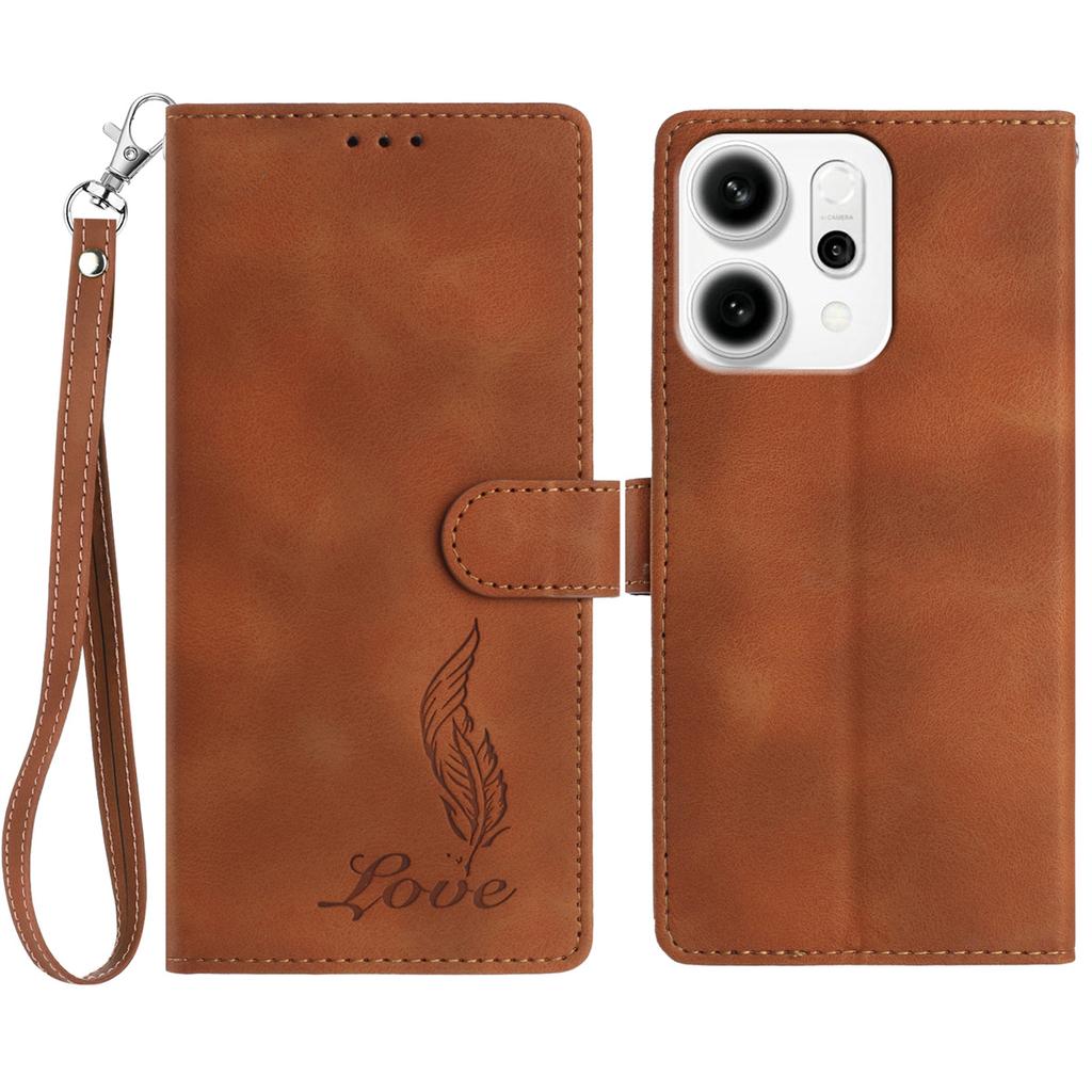 Quill Pen Embossed Pattern Flip Card Design Wallet Case for Oppo A17 A18 A54 A58 A76 A77 Reno8,Reno8 Lite,Find X8 Pro,Find X5,Reno14 Pro...(8-Color)