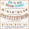 Milk and Cookies Boys First Birthday Party Decor, He Is One Tough Cookies Monthly Milestones Photo Banner Cake Cupcake Topper Balloons for Milk and