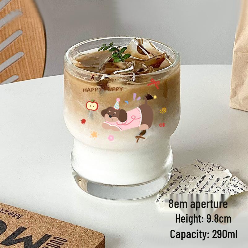 Stylish High-Capacity Glass Cup for Women - Cute Summer Design for Water, Coffee, or Milk