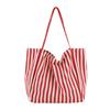 Women Striped Single Shoulder Bag Large Capacity Canvas Tote Bag Ladies Girls Casual Hobo Handbag Purse