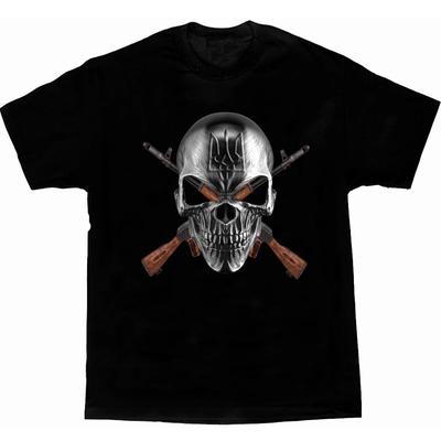 Cross AK 74 Assault Rifle  Skull T-Shirt. Premium Cotton Short Sleeve O-Neck Mens T Shirt New S-3XL
