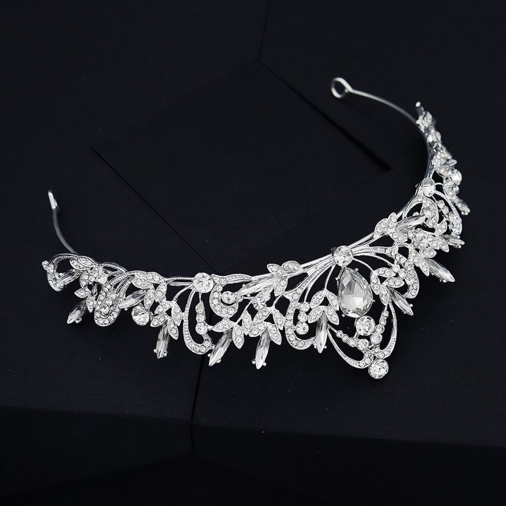 Zinc Zinc Alloy Queen Rhinestone Baroque Women Hair Accessories Tiara Bride Crown Korean Style Headband
