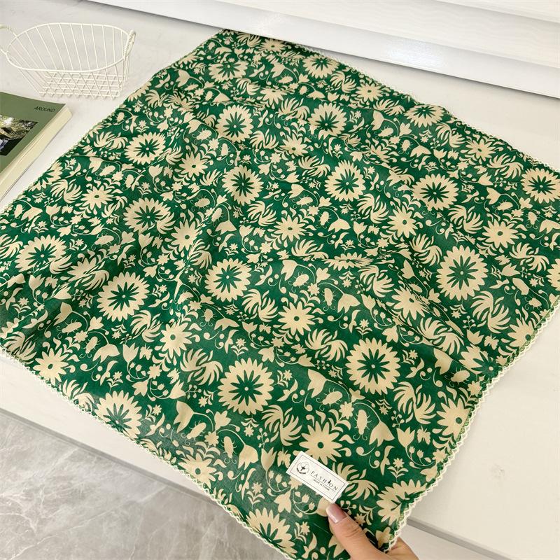 Square Scarf Women High Quality Bandana Female Headkerchief cotton linen Feeling Neckerchief Hijab Shawl Warps Summer Scarves