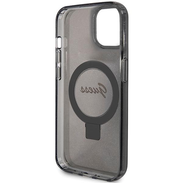 Guess Guhmp13Mhrsgsk Iphone 13 / 14 / 15 6.1 Czarny/Black Hardcase Ring Stand Script Glitter Magsafe