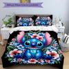 3dílná sada prošívaných přikrývek Stitch a květiny Měkká a pohodlná Dekorace ložnice, pokoje pro hosty a kolejí Sada povlečení B085