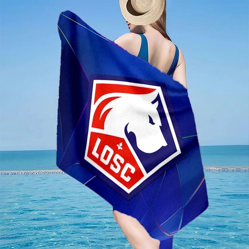 1PC Losc Football Crest Beach Towel - Soft, Absorbent Microfiber, Lightweight, Ideal for The Beach, Parties, Travel, Camping Fan Gifts