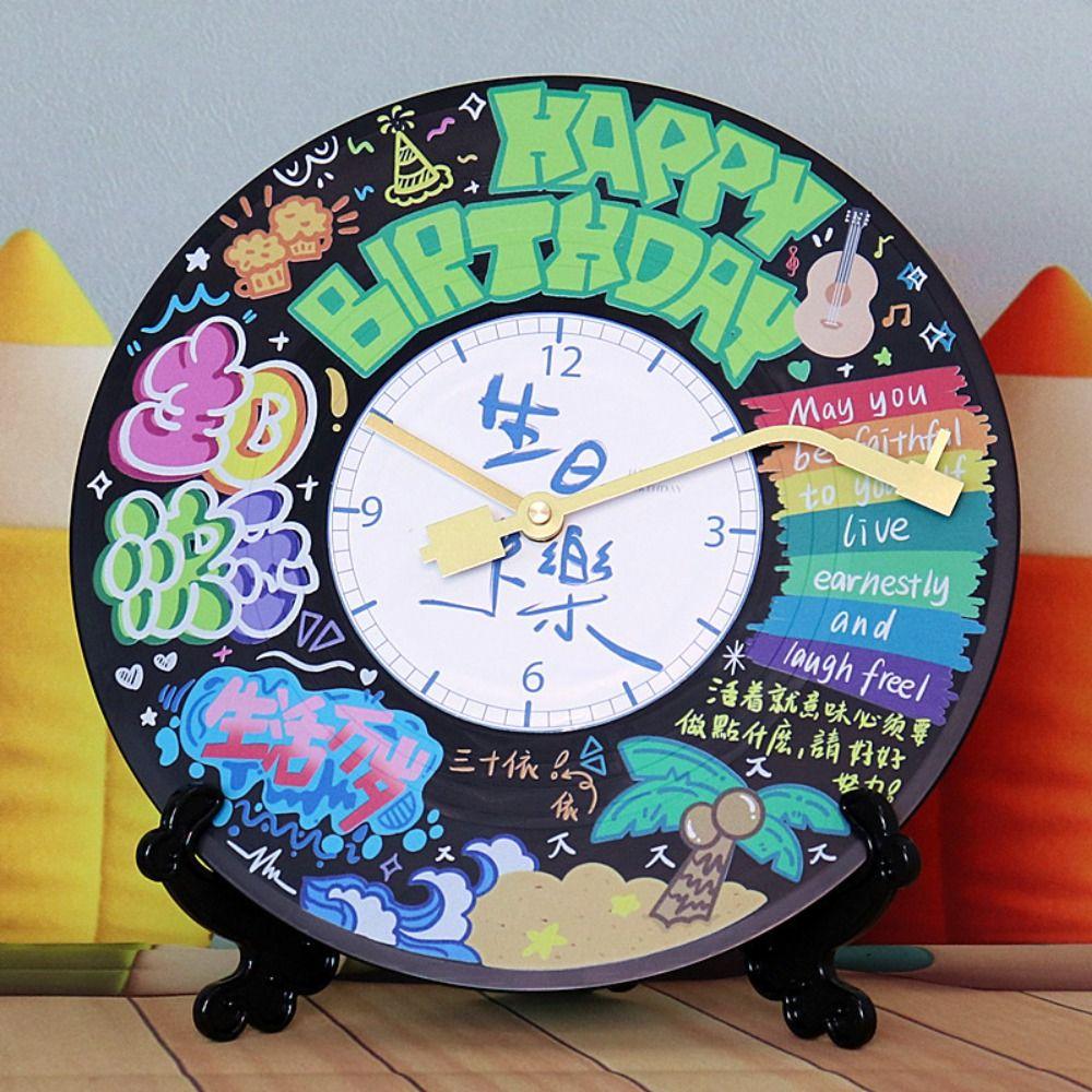 Ultra-Quiet Vinyl Record Wall Clock Vintage Music Decor Household Wall Clock Gift