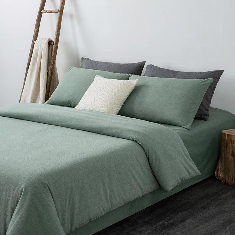 Cotton washed quilt cover single solid color quilt cover simple student single double bed linen
