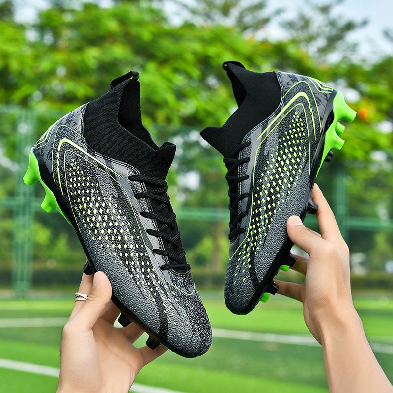 Men's Large Size Football Boots 34-46 Men's/Children's High-top Short-nailed Outdoor Anti-slip Football Boots