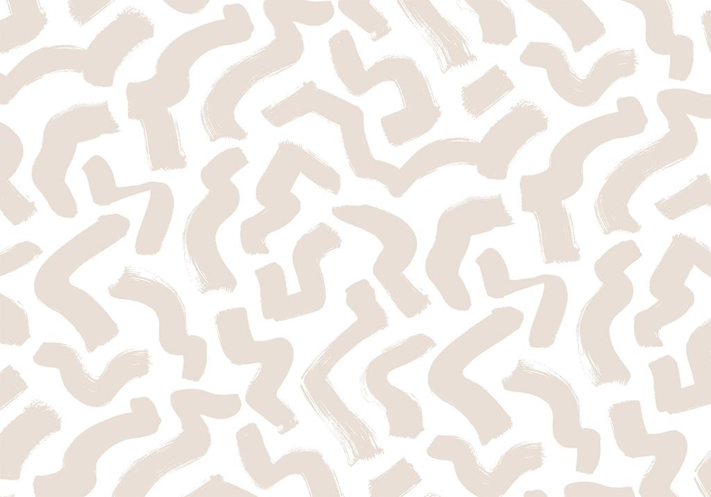Papel de Parede Fotográfico - Composição Abstrata - Padrões Bege em Formas Sobre Fundo Branco