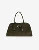 Mergo Four Suede Belted Handle Bag [Khaki]