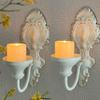 2pcs American Wall-mounted Candle Holder Wrought Iron Candle Holder Rural Pastoral  Home Wall Decoration Wedding Decoration