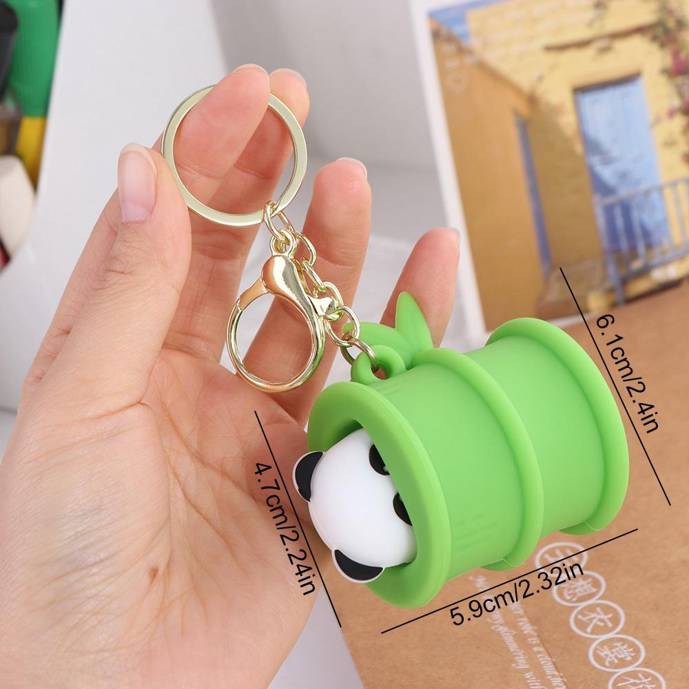 Panda Little Bear Piggy Animal Doll Keychain Silicone Car Key Ring Decompression Key Chain  Couple