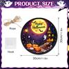 Halloween LED Light Up Hanging Sign Ghost Black Cat Pumpkin Bat Themed Decorative Party Ornament for Indoor Outdoor Display