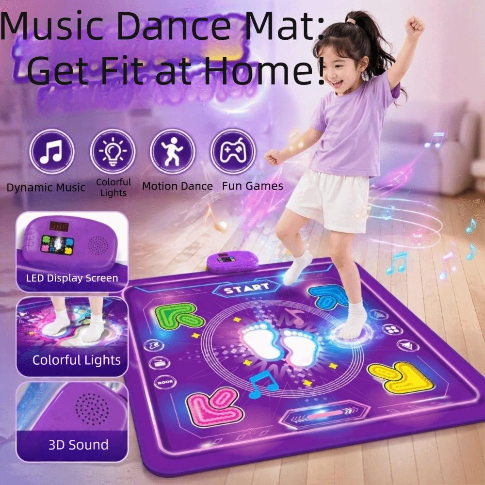 Double Players Mode Electronic Dance Mat Wireless Bluetooth Light Up Jump Mat Indoor Toy