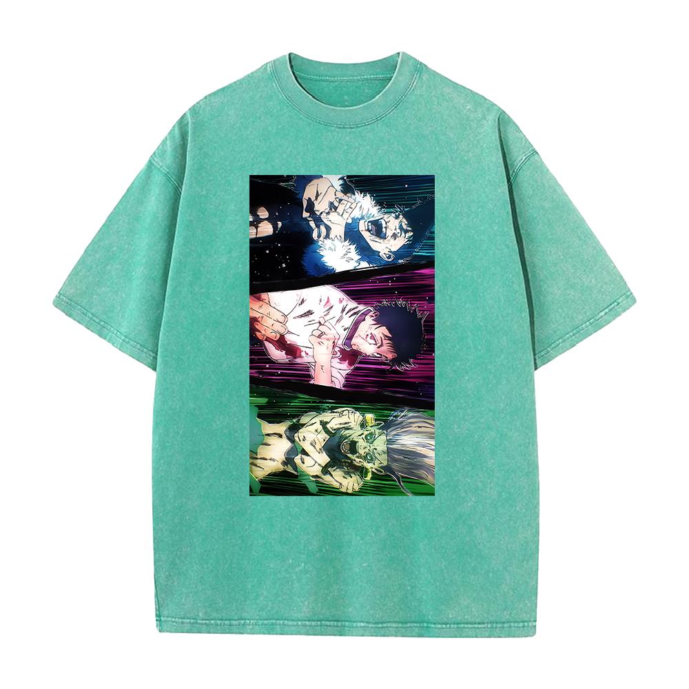 Jujutsu Kaisen Okkotsu Yuta Ishigoori Ryuu Print Tee Men Women Washed Cotton T-shirts Manga Vintage T Shirt Harajuku Male Tshirt