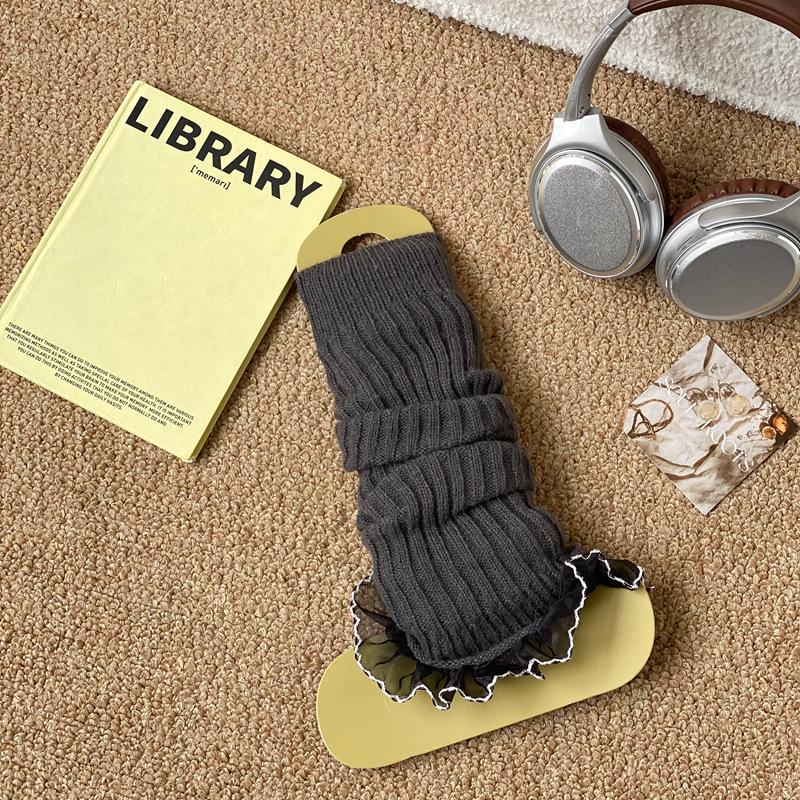 Stockings Children'S Autumn And Winter Lace Women'S Socks Cover Knitted Stacking Socks Cover Warm Calf Socks