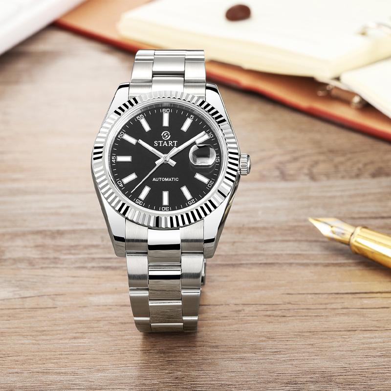 Start Men's Watch Luminous Scale Dial Automatic Mechanical Watch Date Function Waterproof Metal Watch