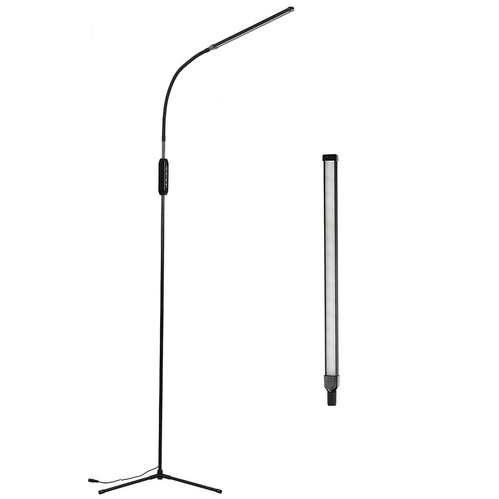 12W Black Floor Light Modern LED Remote Control 3?Fork Base Floor Light 110?240VUS Plug