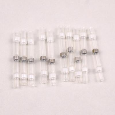 10 Pieces Heat Shrinkable Crimp&Solder Sleeves Butt Connectors for 0,1 0,5 Mm² Cable; Transparent White; Length:24 Mm