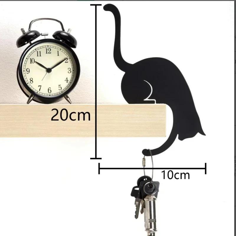 Kitchen Wall Door Metal Hook Key Hanger Cat Tail Monkey Shaped Decor Holder Clothes Storage Rack Seamless Hooks Accessories
