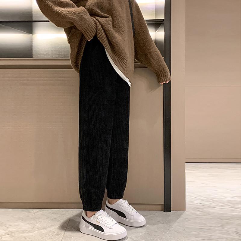 

Женские спортивные штаны-шаровары из плюша из чистого хлопка - свободные манжеты, утягивающие, осень/зима 2024. 2XL [125-135 lbs]