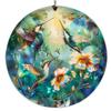 Portable Acrylic Hummingbird Hanging Suncatcher Flat Round Window Pendant Ornament Colorful Garland Decoration Window