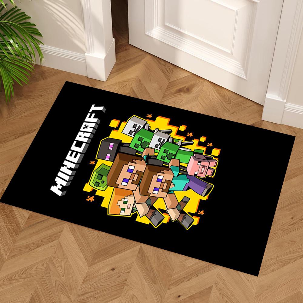 Minecraft Floor Rug Office Rug Perfect for Outdoor Game Room Entryway Kitchen Anti-slip Rug Anime Office Decor