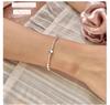 Korean Style S925 Sterling Silver Heart-Shaped Bracelet for Women - Niche Exquisite Aesthetic with Broken Silver Beads