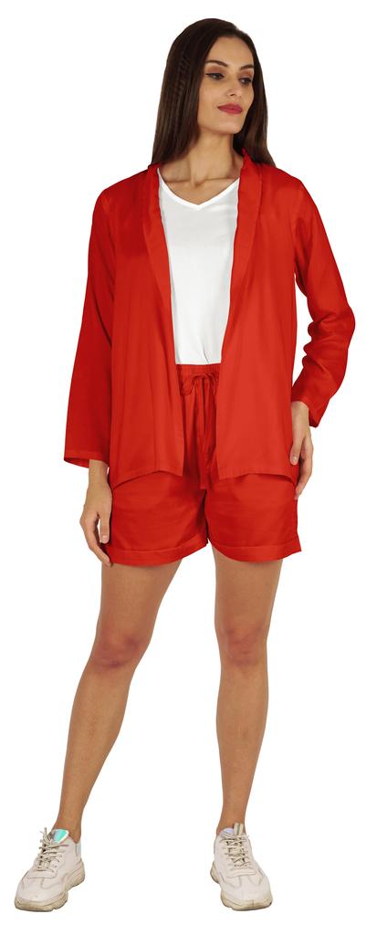 Inkmeso Elegant Shrug  & Shorts Set For Women  s 3 Piece Outfits Loungewear Summer