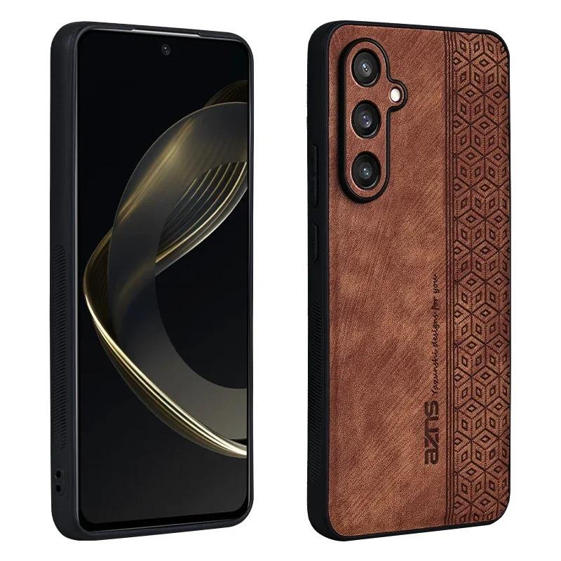Luxury Soft Leather Business Elite Shockproof CellPhone Cases for Samsung Galaxy M55 Protective Phone Case Protective