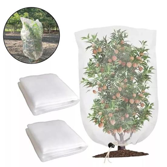 Plant Protection Cover for Garden And Patio Pots Bird-proof Plant Protector Tear-Resistant Mesh Plant Guard with Zipper & Drawstring for