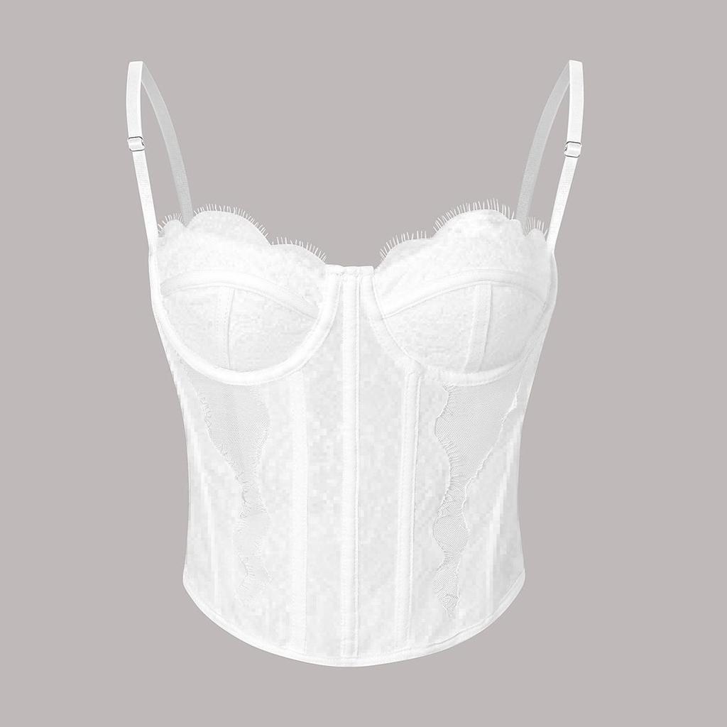 Spicy Lace Push-Up Fishbone Corset Bra Top