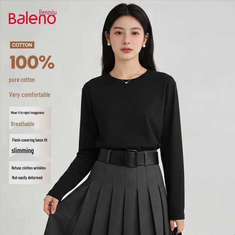 Baleno Women s Pure Cotton Loose Fit Long Sleeve T-Shirt 2XL