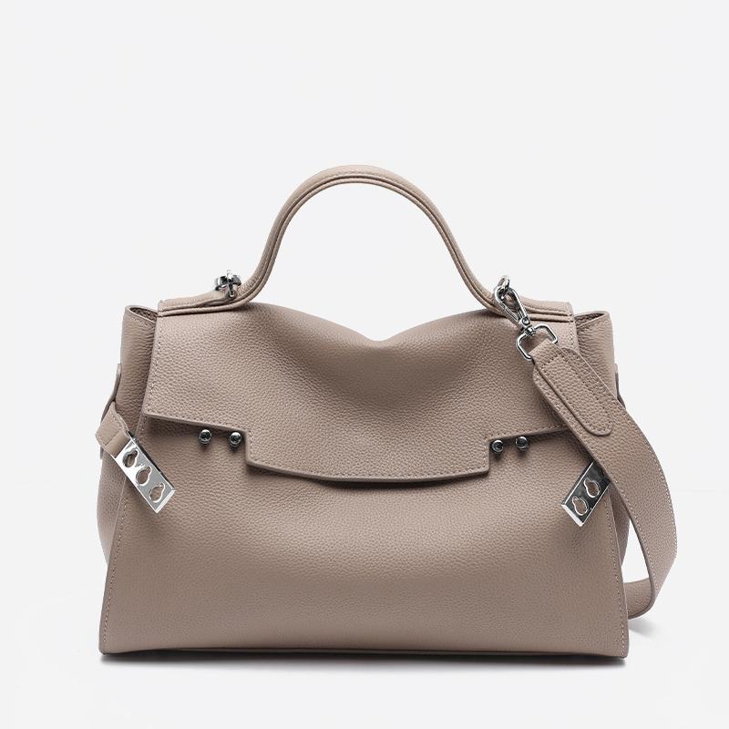 

Женская сумка из натуральной кожи, большая вместимость, через плечо, дизайнерские роскошные новые модные сумки, трендовая сумка 33.5x22x9.5cm хаки