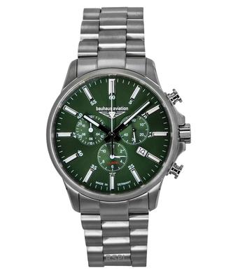 Luftfahrt Chronograph Titan Grünes Zifferblatt Quarz 2880M4 100M Herrenuhr