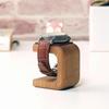 Minimalistische Handgemaakte Massief Houten Horlogestandaard, Horlogedisplaystandaard voor Mannen Vrouwen, Horlogehouder met Basis van Echt Leer