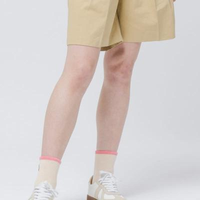 DOYOUKNOWMC ALL SEASON Terry Stripe Two-tone Beige Ankle Socks