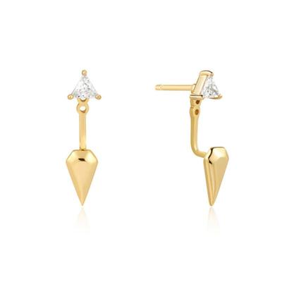 ANIA HAIE Triangle Cubic Zirconia 925 Silver Earrings / Ear Jacket E059-11G