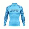 Αντηλιακό Μακρυμάνικο Rash Guard για Άνδρες με Ψηλό Λαιμό – Αντηλιακό Παραλίας Μαγιό