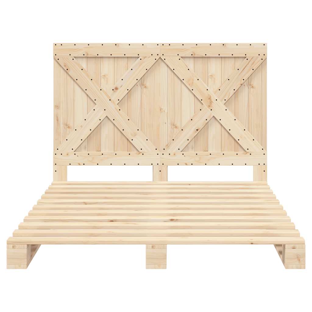 Solid Wood Bed with Headboard 140 x 200 cm Pine