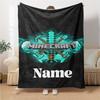 Custom Name Minecraft Adventure Quest Blanket for Couch & Bed, Plush Cozy Fuzzy Blanket Super Soft & Warm Blankets for Fall and Winter. 0908442