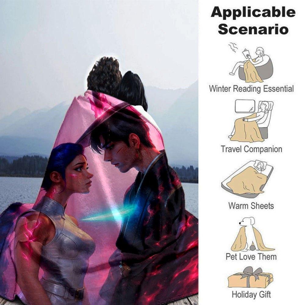 1pc Hunter X Kopo Group Themed Flannel Blanket Suitable for Bed, Home Decor, Graduation Gifts, Easter, Back To School, Christmas, All Season Use