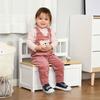 2 In 1 Wooden Toy Box Seat Storage Bench Storage Chest Cabinet Organiser With Safety Pneumatic Rod