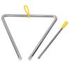 Triangolo Musicale di Alta Qualità 6 pollici Strumento in Acciaio Triangolo con Gancio Giallo per Bambini