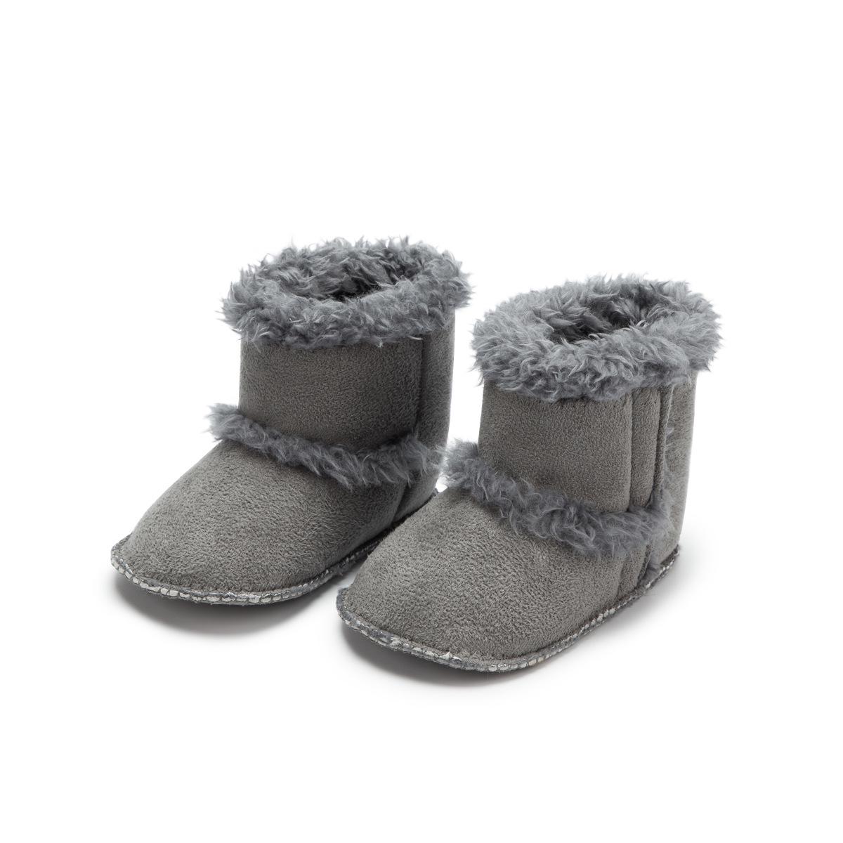 Warm Velvet Baby Winter Boots: Non-Slip, Soft Home Shoes for 0-1 Year Olds 11cm / 50.8g темно-серого