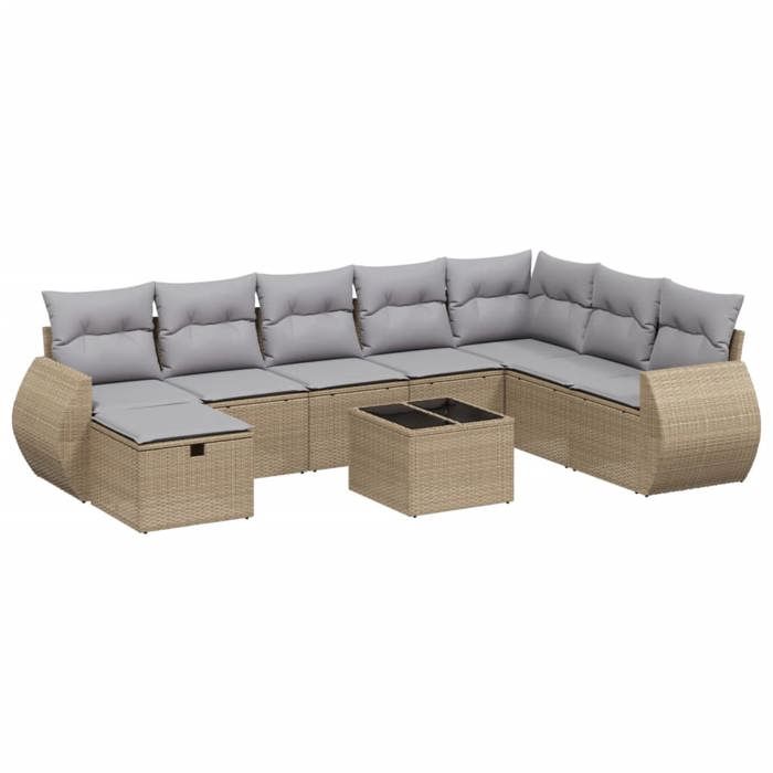 VidaXL Garden Lounge Set with Cushions 9 Pcs, Patio Sofas, Patio Furniture Set, Outdoor Furniture, Mix 3264215