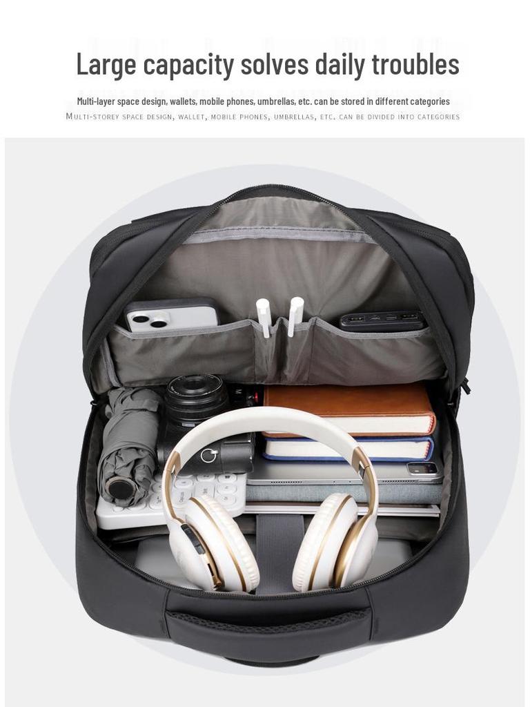 Business Casual Waterproof Laptop Backpack - Multi-Compartment, Large Capacity for Travel and Commute