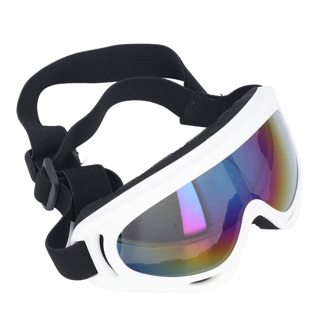 Okulary przeciwsłoneczne dla psa Ochrona UV Wiatroodporne Ochrona oczu Kolorowe soczewki Duże gogle dla psa Okulary 3004 Biała oprawka