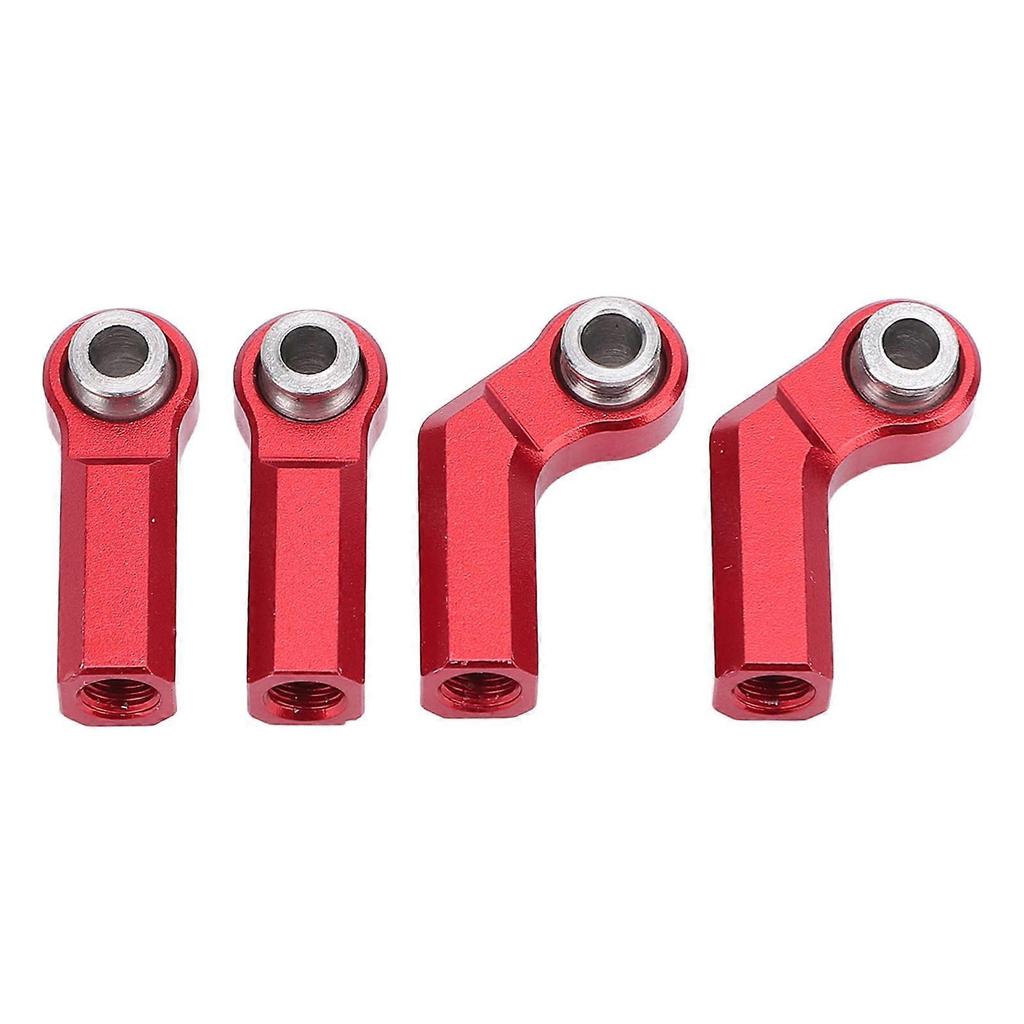 4 Pièces Rotules Métalliques pour Voiture RC 1/10 Filetage M4 7.0mm Extrémité de Bielle CW Têtes à Rotule 2 Coudées 2 Droites Rouge
